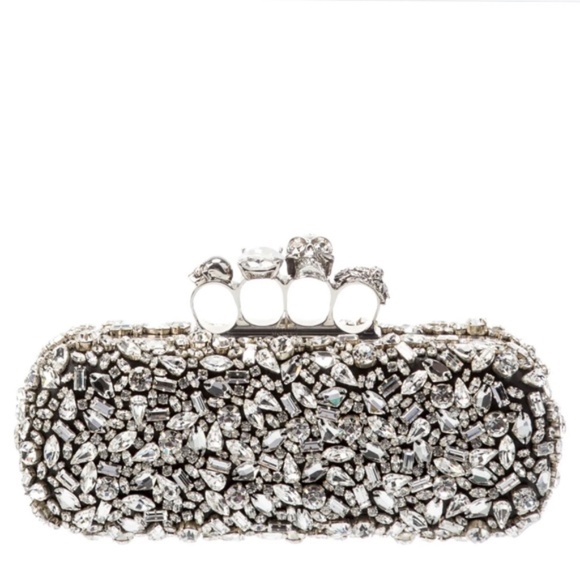 Alexander McQueen Swarovski Crystal Skull Four-Ring Box Clutch - Picture 14 of 17